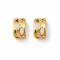 18K Gold Plated Crystal Accent Hoop Earrings