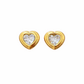 18K Gold Plated Crystal Heart Earrings