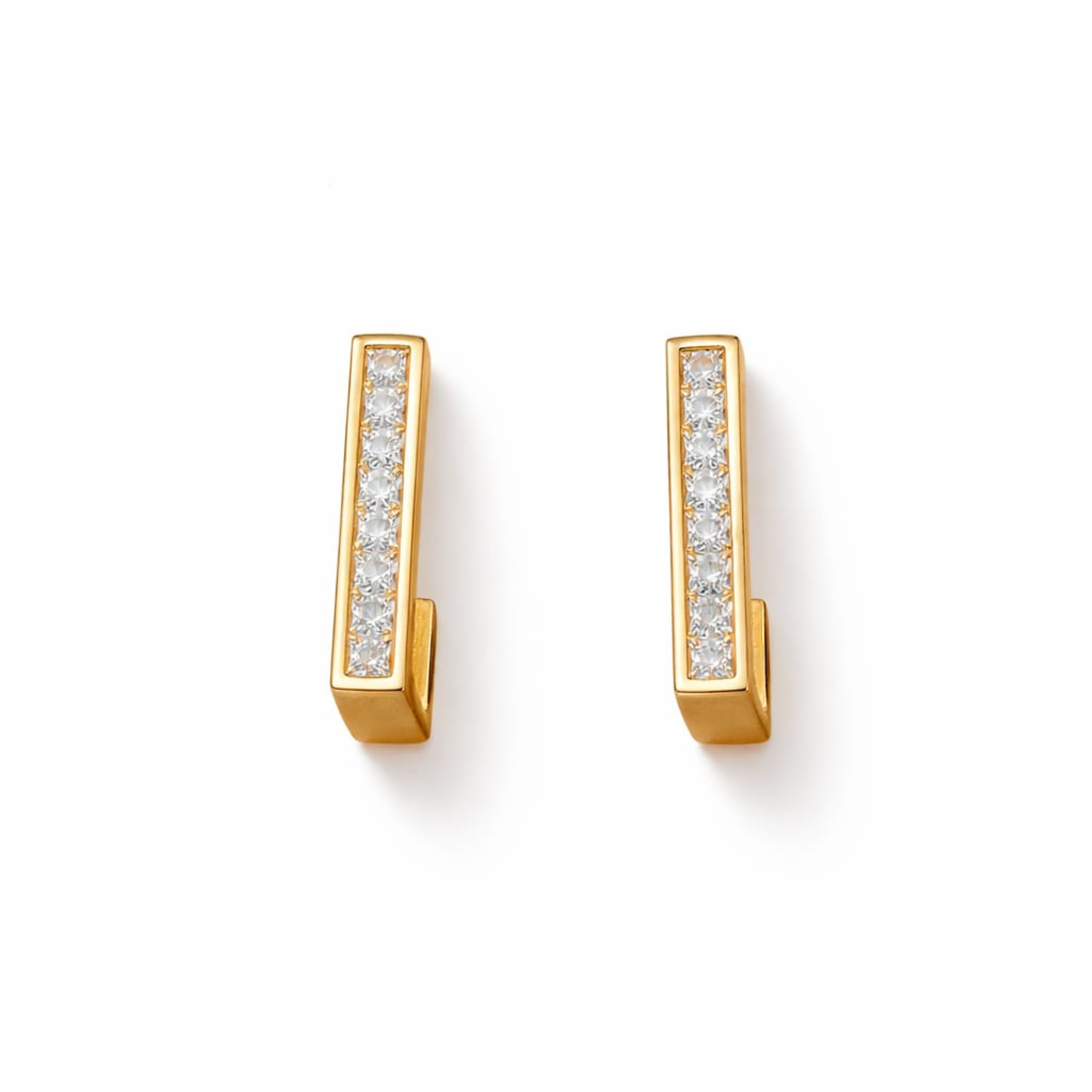 18K Gold Plated Crystal Huggie Earrings