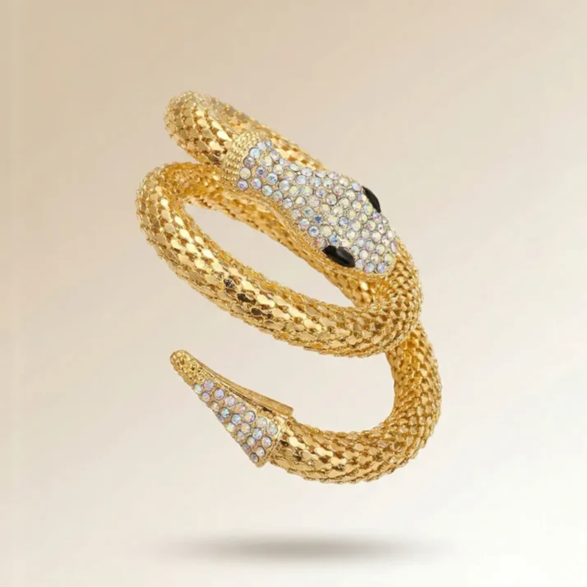 18KT Gold Plated Crystal Serpent Wrap Bracelet