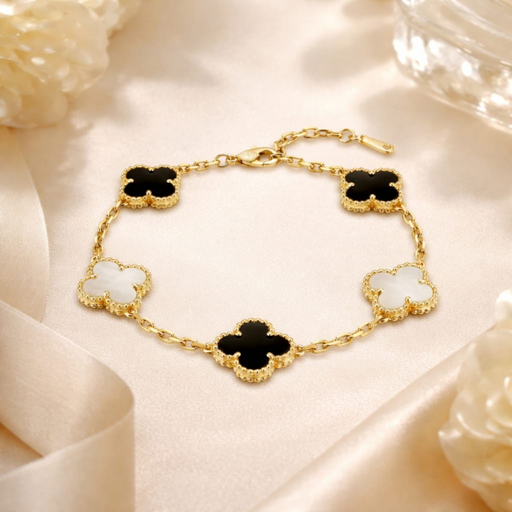 18KT Gold Plated Elegance Reversible Clover Bracelet