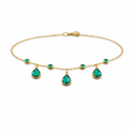 18KT Gold Plated Emerald Drop Charm Bracelet