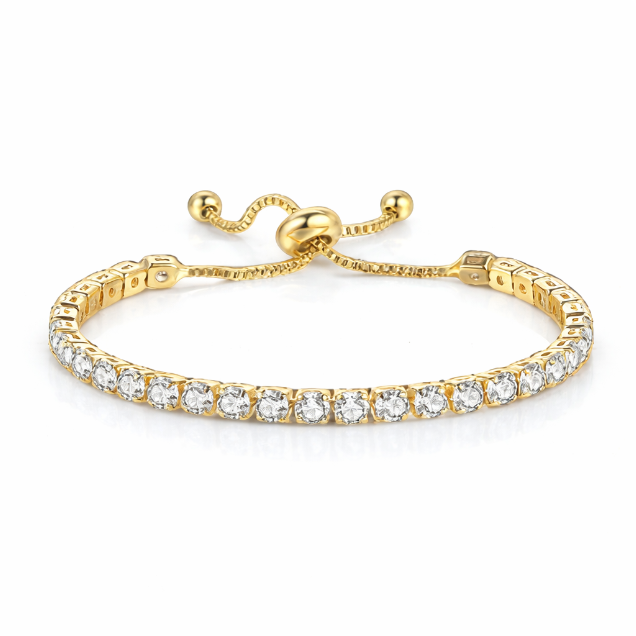 18KT Gold Plated Eternal Spark Adjustable Tennis Bracelet