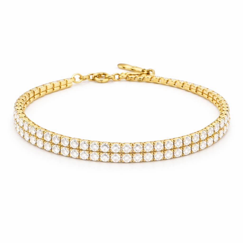 18KT Gold Plated Infinite Layered Tennis Bracelet