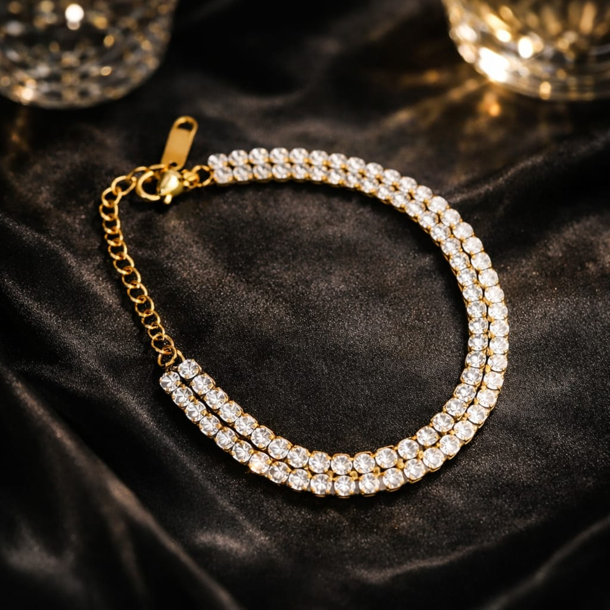 18KT Gold Plated Infinite Layered Tennis Bracelet