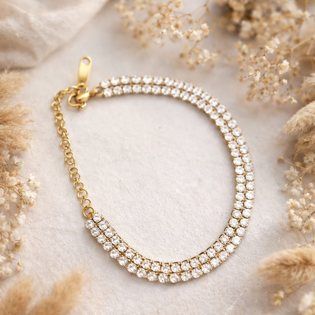18KT Gold Plated Infinite Layered Tennis Bracelet