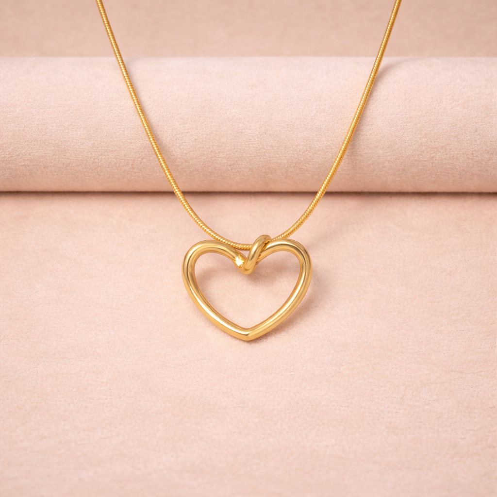 Twisted Open Heart Pendant Necklace