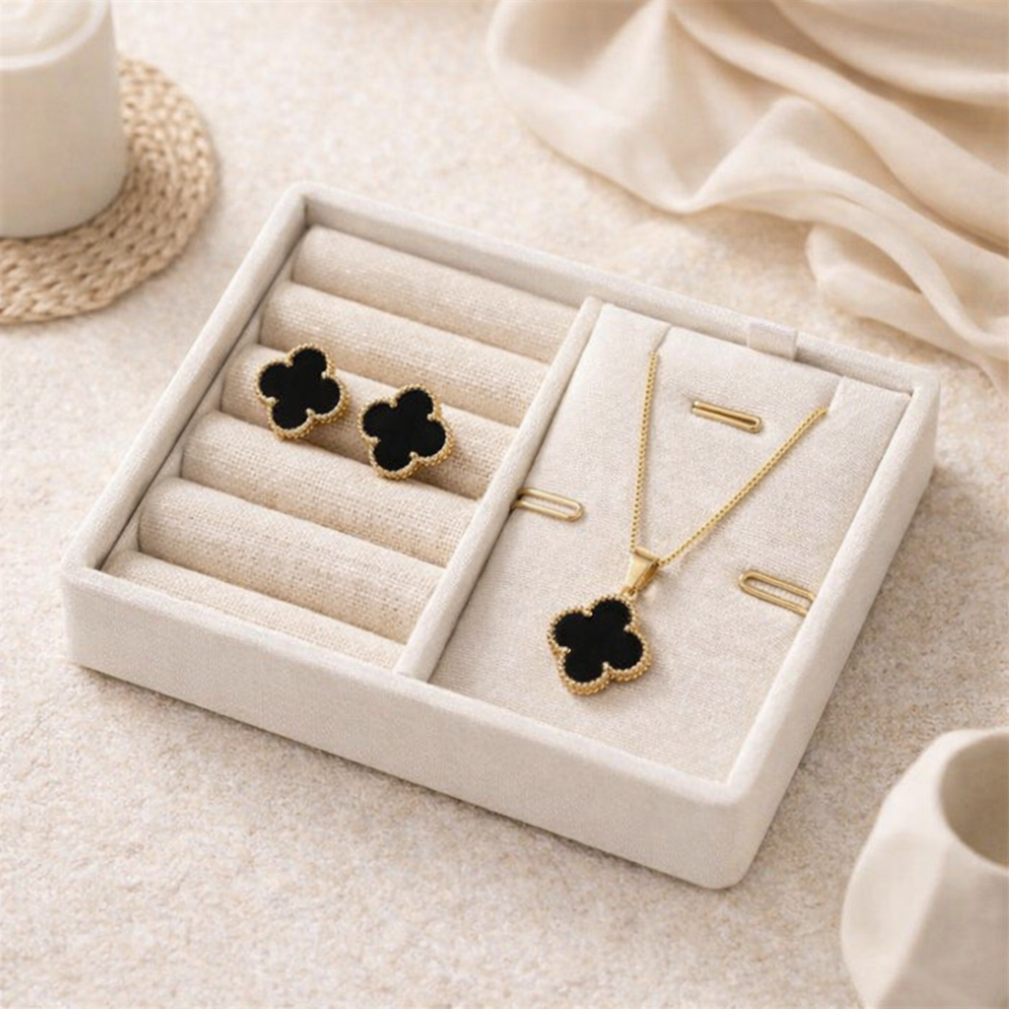Black Clover Luxe Duo Set – 18K Gold Plated