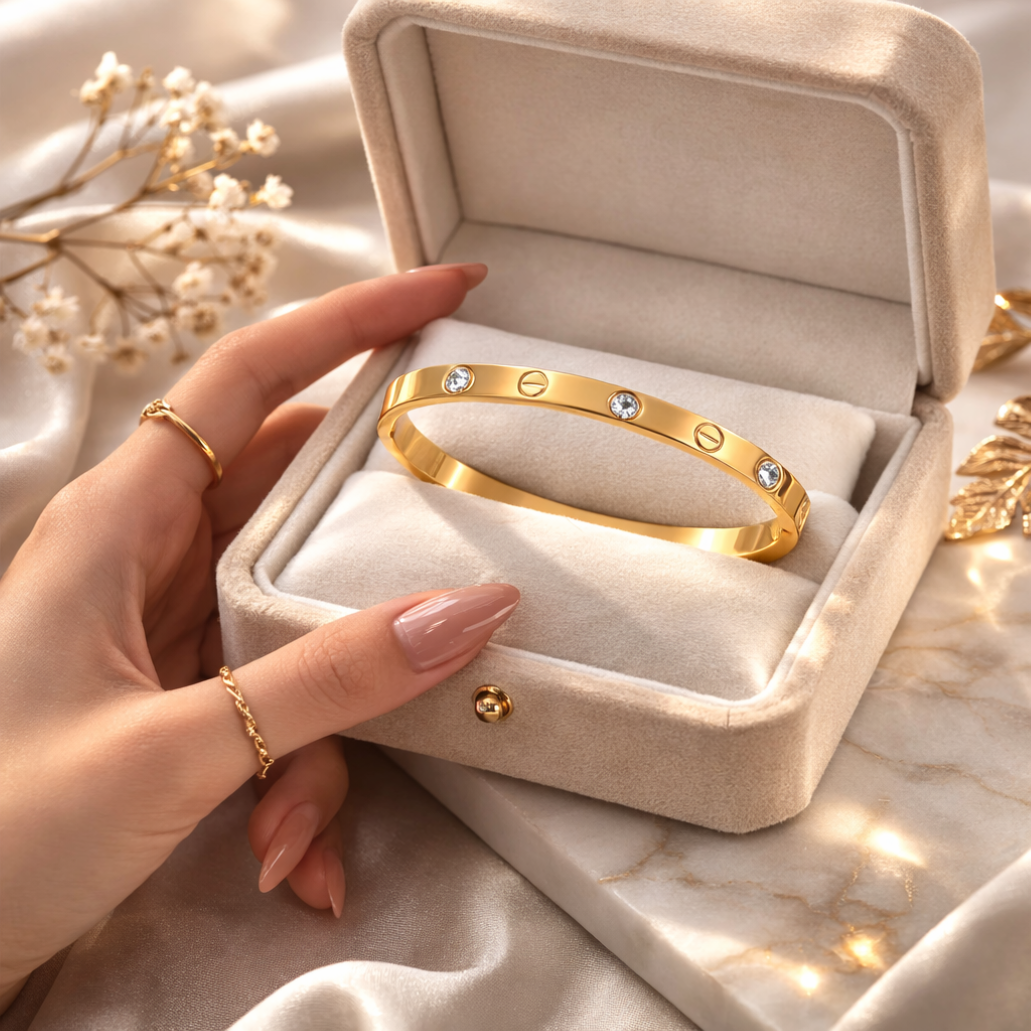 Crystal Love Bangle Bracelet