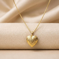 Embossed Heart Pendant – 18K Gold Plated