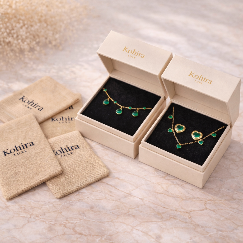 Emerald Cascade Necklace Set
