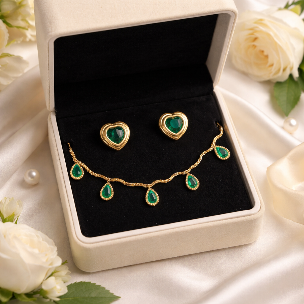 Emerald Elegance Charm Set