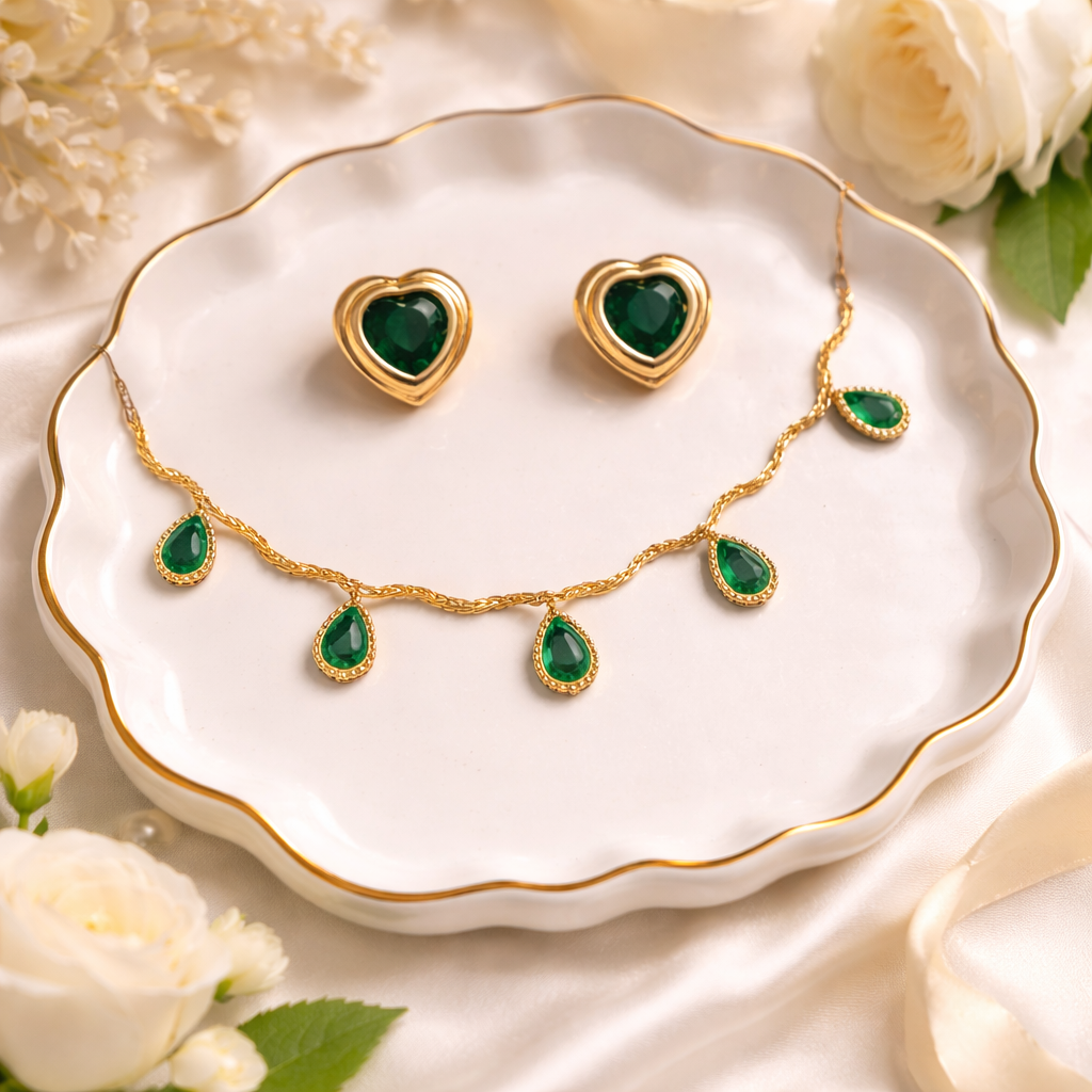 Emerald Elegance Charm Set