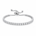 Eternal Spark Adjustable Tennis Bracelet – Silver Finish