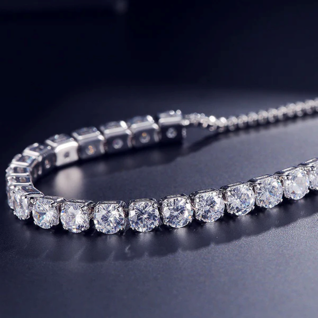 Eternal Spark Adjustable Tennis Bracelet – Silver Finish