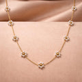 Pearl Daisy Flower Necklace – 18K Gold Plated