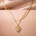 Radiant Heart Layered Necklace – 18K Gold Plated