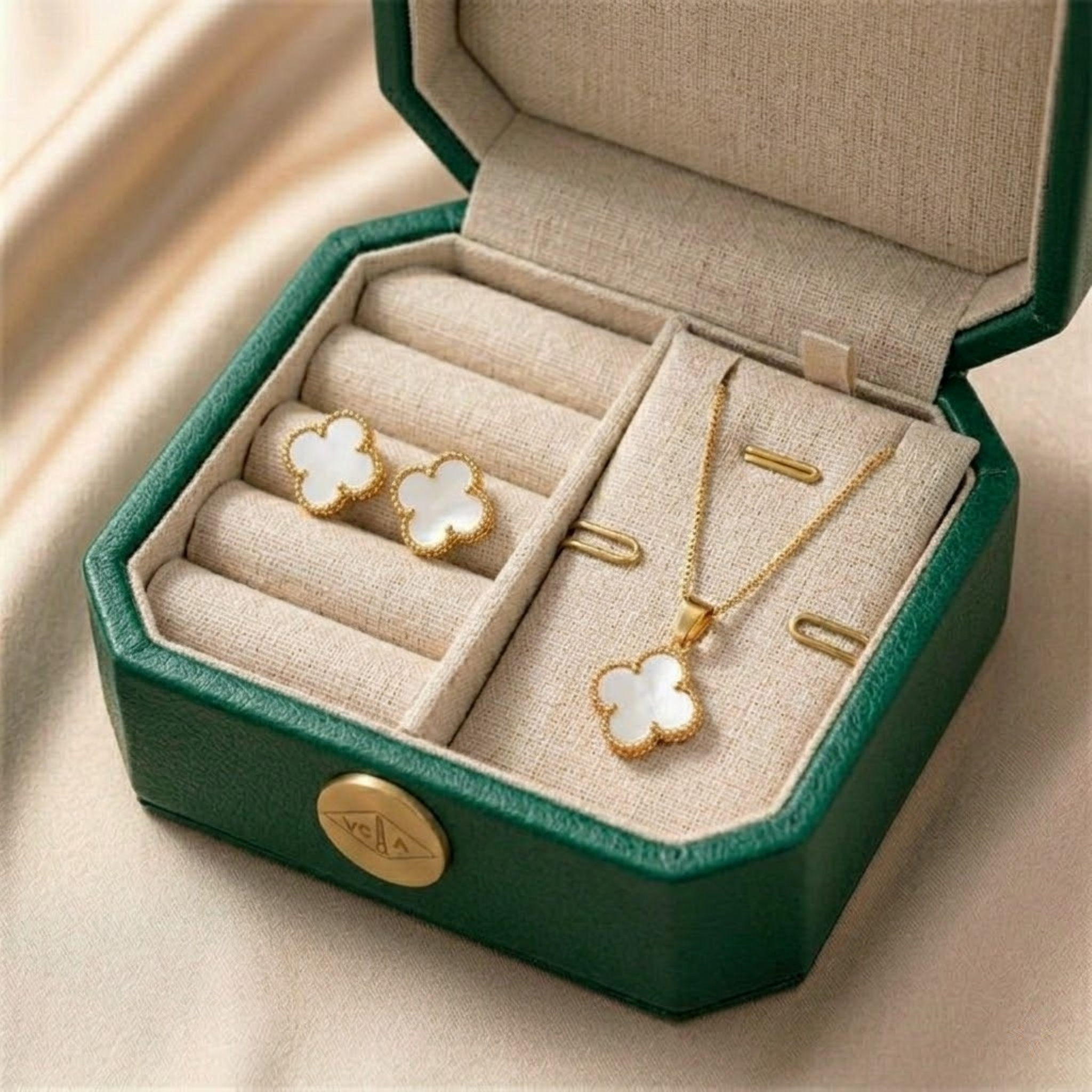 White Clover Luxe Duo Set – 18K Gold Plated