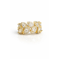 White Leaf Gold Ring