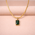 Emerald Prism Pendant – 18K Gold Plated