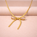 Aerie Herringbone Bow Necklace