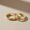 Classic Gold Hoop Earrings in polished 18k yellow gold