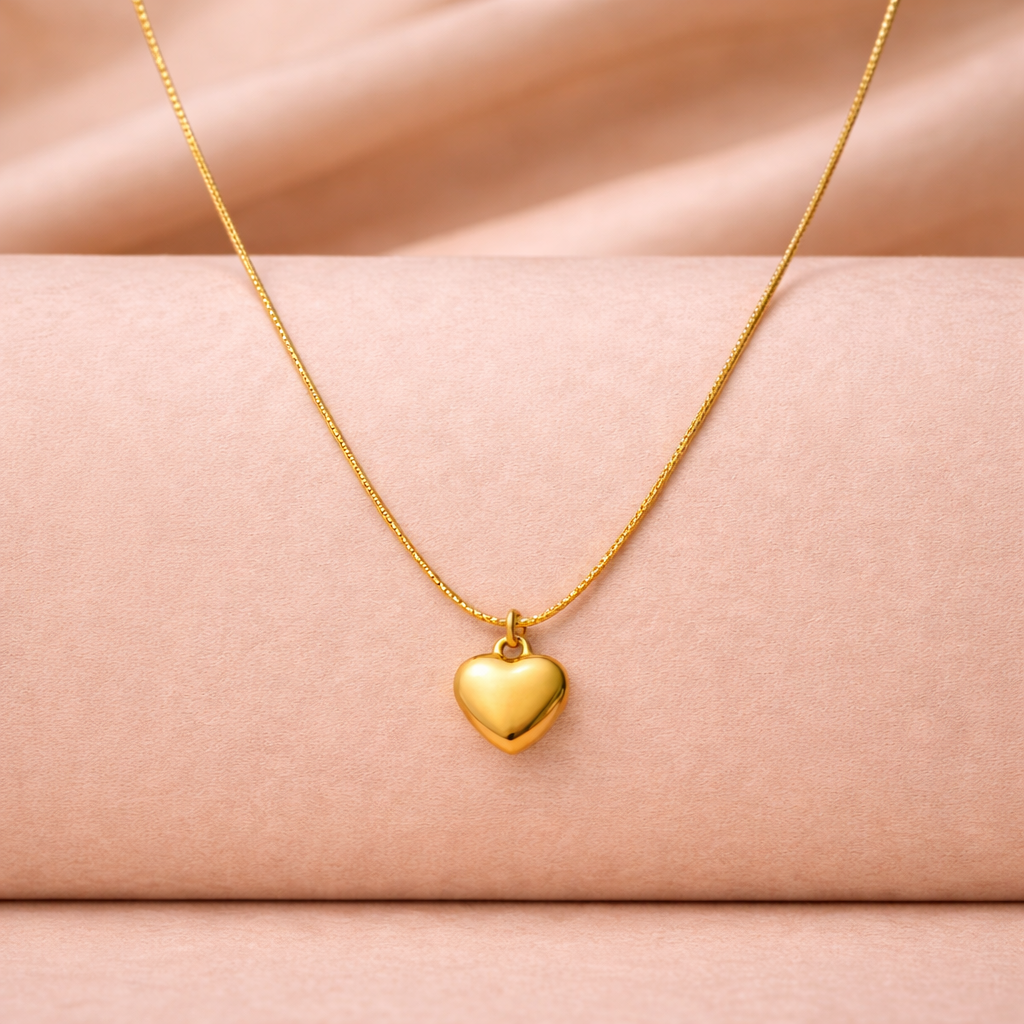 Little Heart Gold Pendant With Chain