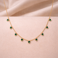 Emerald Heart Cascade Necklace – 18K Gold Plated