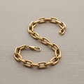 Gold Chain Link Bracelet with interlocking oval links in 14k gold