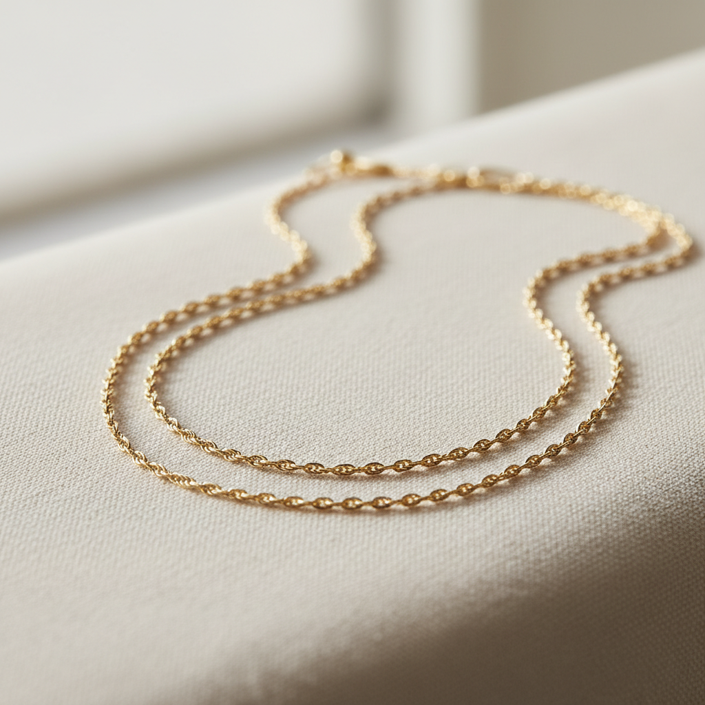 Delicate Gold Chain Necklace in 14k yellow gold