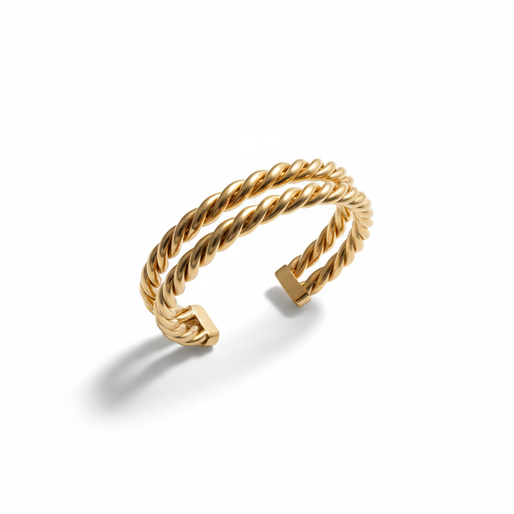 Twisted Gold Cuff Bracelet