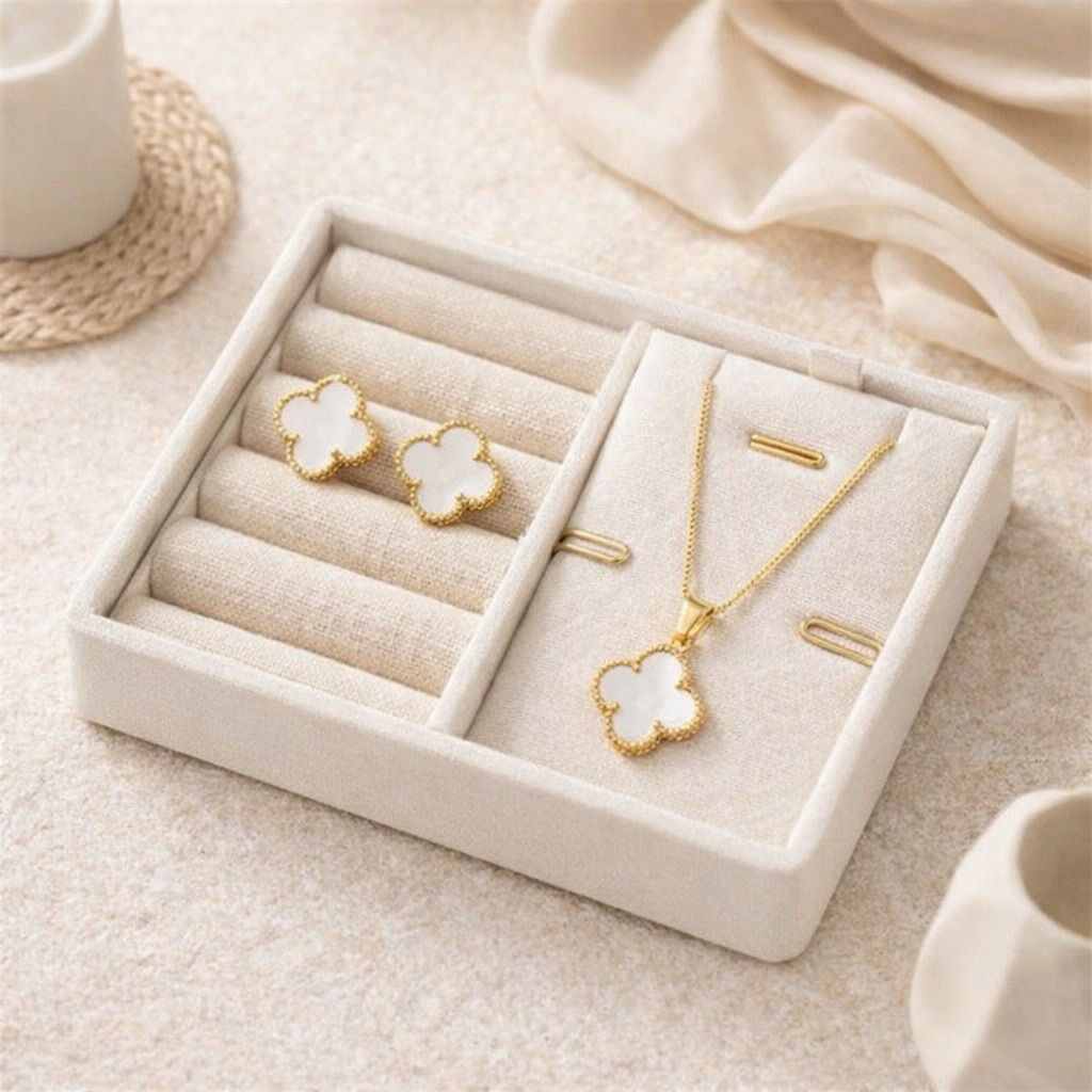 White Clover Luxe Duo Set – 18K Gold Plated